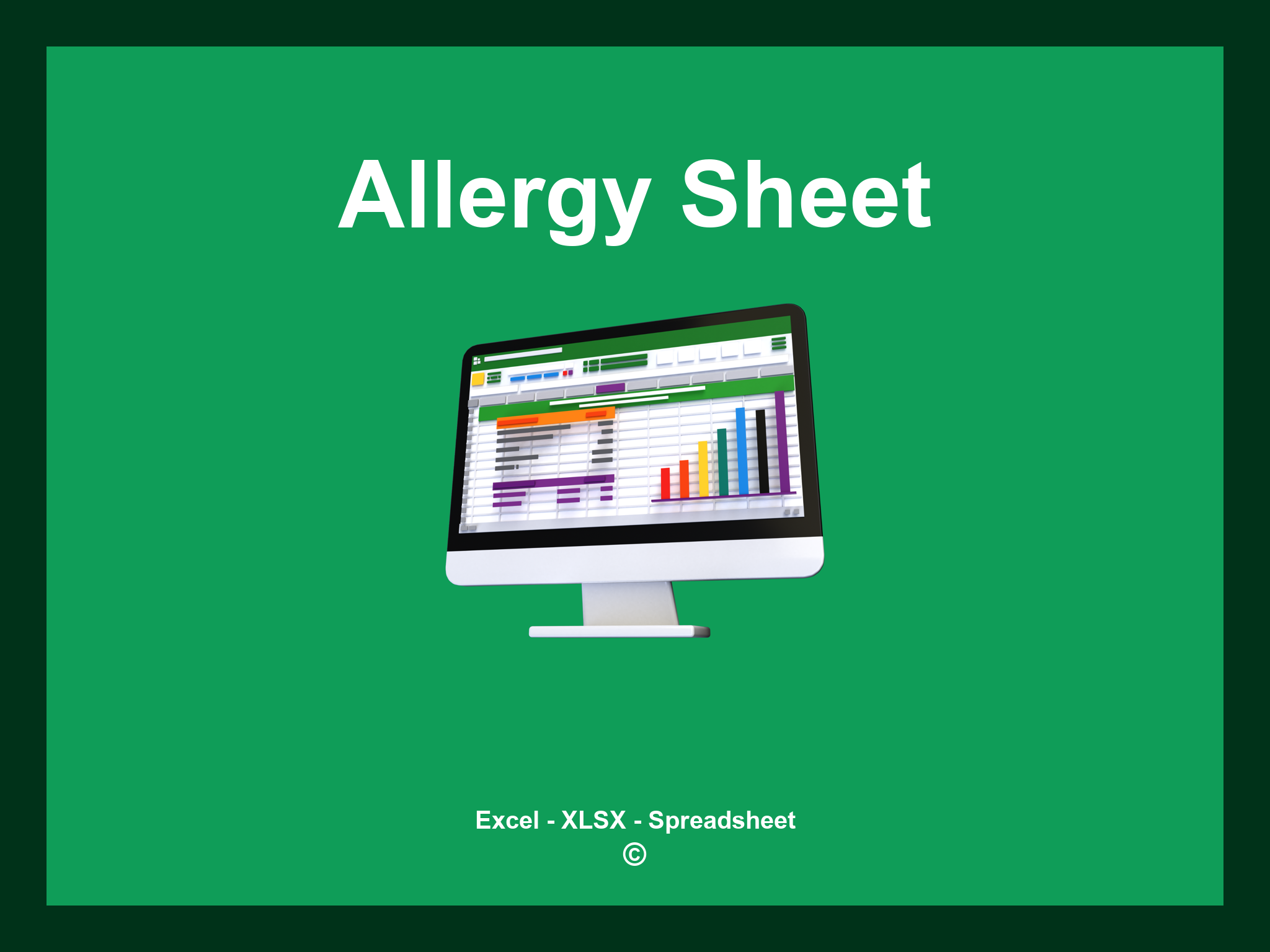 Allergy Sheet Template Excel